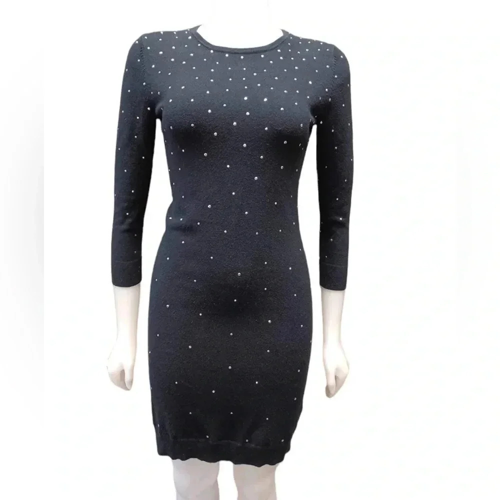 Michael Kors Three Quarter Sleeve Studded Sweater Dress  Size XS